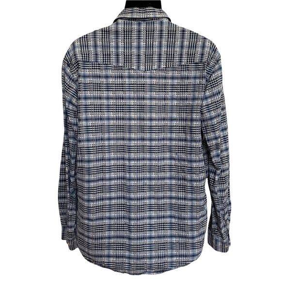 Vintage Rough Stock Panhandle Slim Pearl Snap Western Button Down Shirt Sz M - Picture 3 of 9